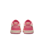 Nike Dunk Low Strawberry Peach Cream (GS) rear view showcasing vibrant pink design with soft cream accents.