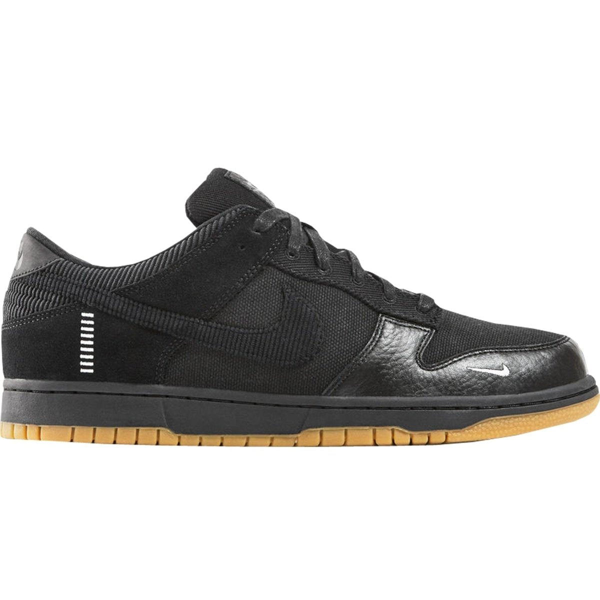 Nike Dunk Low The Basement sneaker in black and gum sole, designed for creative expression and community engagement.