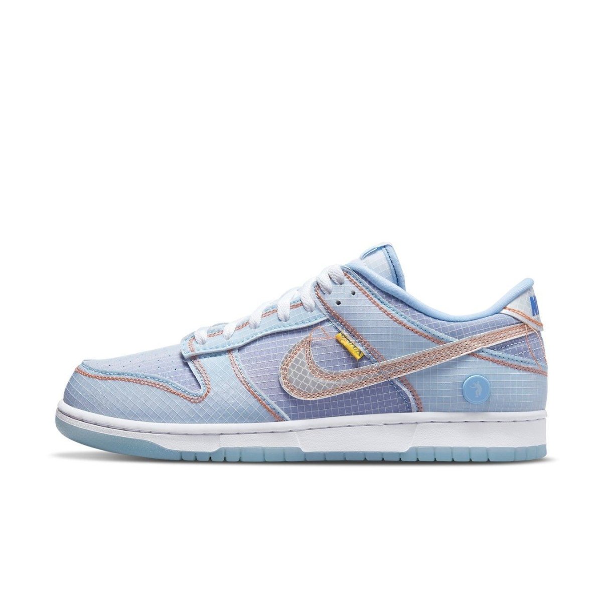 Nike Dunk Low Union Passport Pack Argon sneaker in light blue with unique design elements.