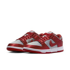 Nike Dunk Low UNLV Satin in Varsity Red and grey, showcasing a sleek satin upper and classic design.