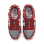 Nike Dunk Low UNLV Satin Women's shoes in red and gray with glossy satin upper and classic design.