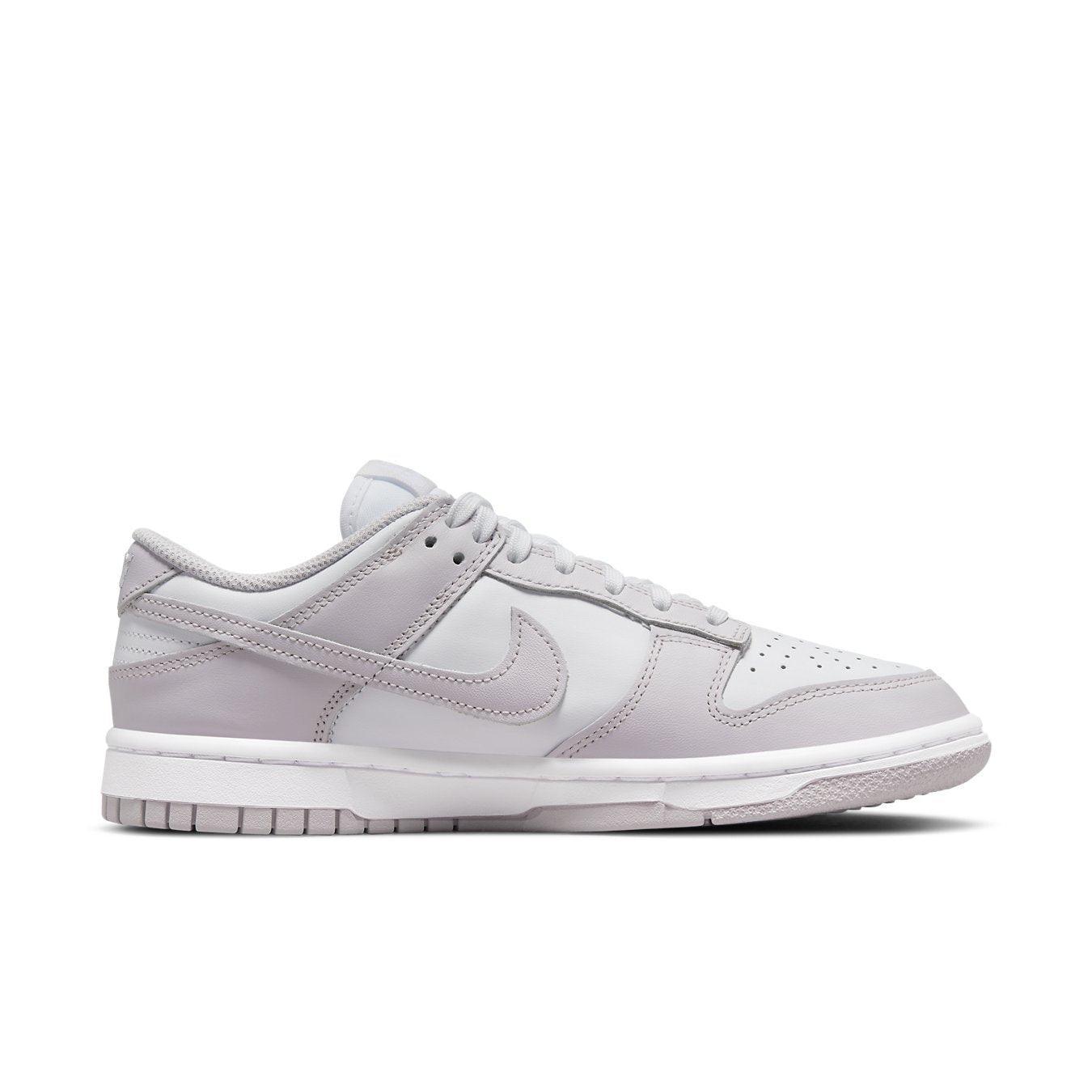 Nike Dunk Low Venice (W) in light purple colorway, featuring classic 80s basketball silhouette and sleek design.