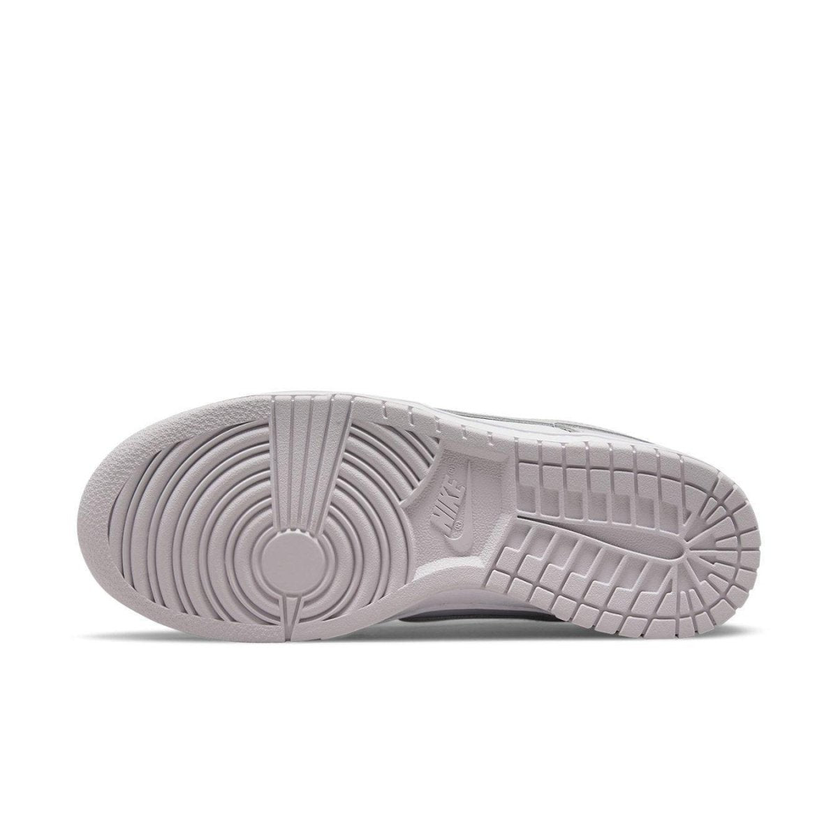 Nike Dunk Low Venice (W) shoe outsole in light purple color, showcasing its classic design and grip features.