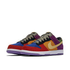 Nike Dunk Low Viotech 2019 in vibrant color block design with suede upper and signature Swoosh.