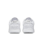 Back view of Nike Dunk Low White Paisley sneakers showcasing white paisley pattern and Nike branding.