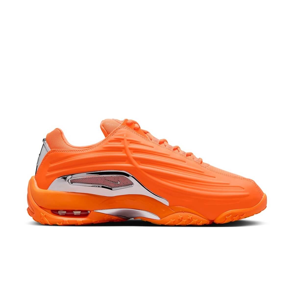 Nike Hot Step 2 Drake NOCTA Total Orange sneaker with reflective finish and 3D molded sides.