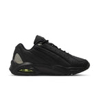 Nike Hot Step Air Terra Drake NOCTA Triple Black side view showing sleek black leather upper and distinctive design features.