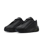 Nike Hot Step Air Terra Drake NOCTA Triple Black sneakers with leather upper and perforated details.