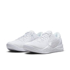 Nike Kobe 8 Protro Halo sneakers in all-white design, featuring breathable mesh and responsive cushioning for optimal performance.