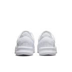 Back view of Nike Kobe 8 Protro Halo sneakers in all-white color scheme, showcasing sleek design and brand detailing.