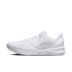 Nike Kobe 8 Protro Halo sneakers in white, featuring sleek design and iconic branding for performance and style.