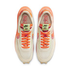 Nike LD Waffle Sacai CLOT shoes in net orange blaze with semi-transparent upper and vibrant details.