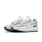 Nike LD Waffle Sacai Summit White sneakers featuring dual-layer design and co-branded details.