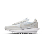 Nike LD Waffle Sacai White Nylon sneaker featuring dual themes and co-branding with Sacai.
