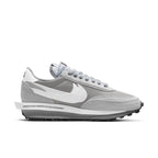 Nike LD Waffle SF sacai Fragment Grey sneaker featuring a grey mesh upper with suede layers, showcasing a unique design.