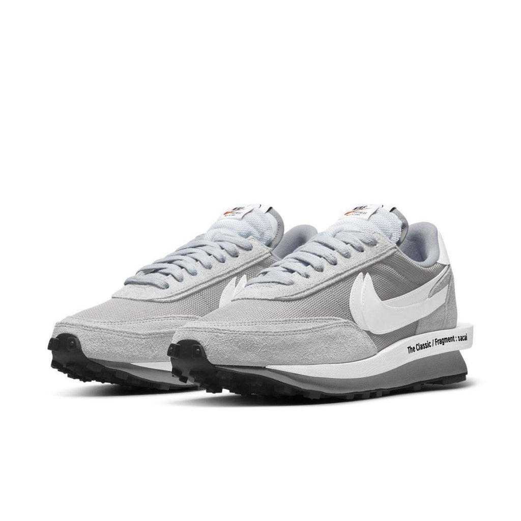 Nike LD Waffle SF sacai Fragment in Light Smoke Grey, featuring mesh and suede layers.