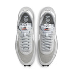 Nike LD Waffle SF sacai Fragment in Light Smoke Grey, featuring mesh and suede upper with layered design.