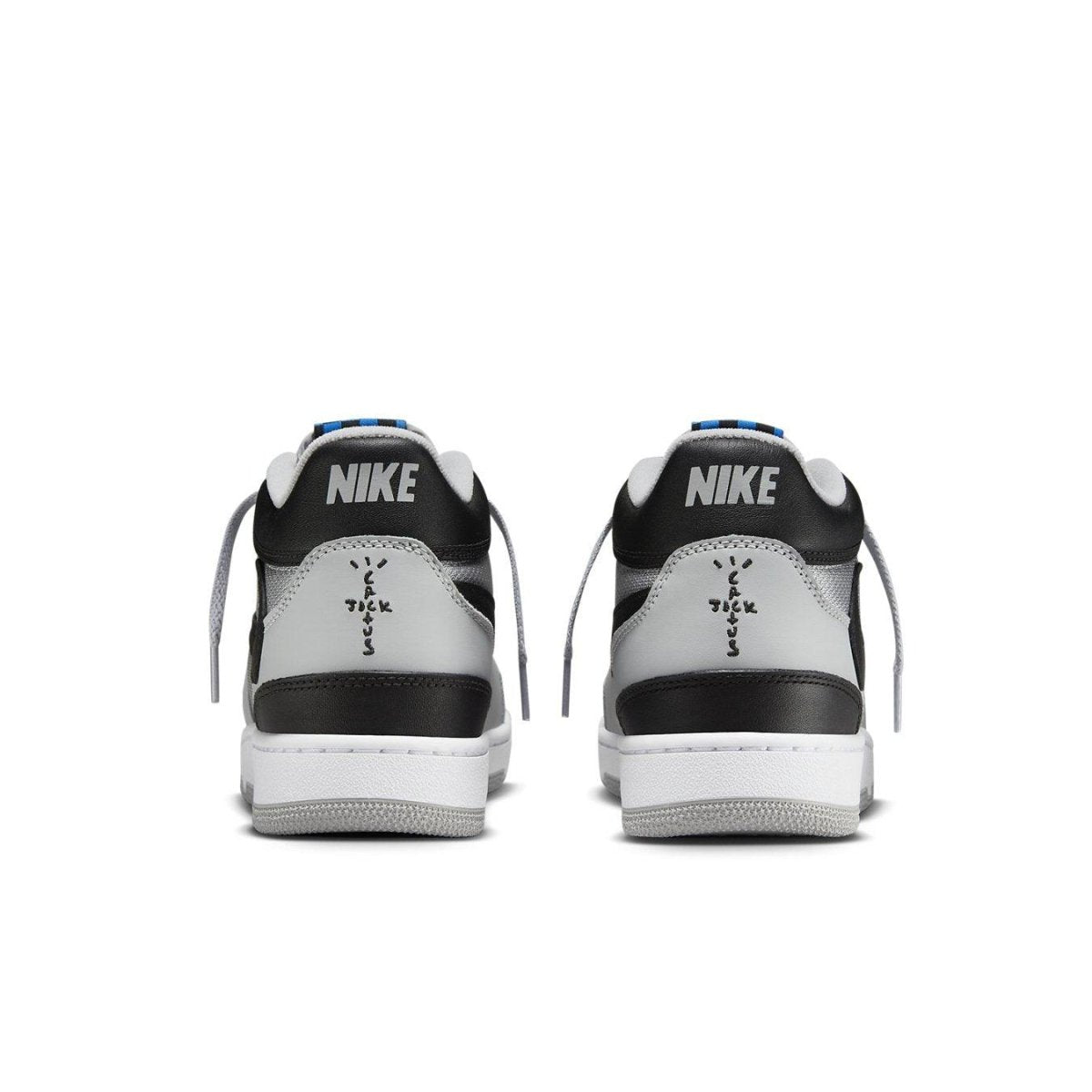 Nike Mac Attack SP Travis Scott Cactus Jack sneaker rear view with stylish logo and black-grey colorway.