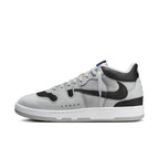 Nike Mac Attack QS SP Travis Scott Cactus Jack sneaker in grey and black, featuring retro tennis design.