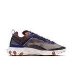 Nike React Element 87 Dusty Peach sneaker featuring a transparent upper with leather overlays and colorful accents.