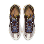 Nike React Element 87 Moss shoes featuring a transparent upper and earthy tones with suede and leather overlays.