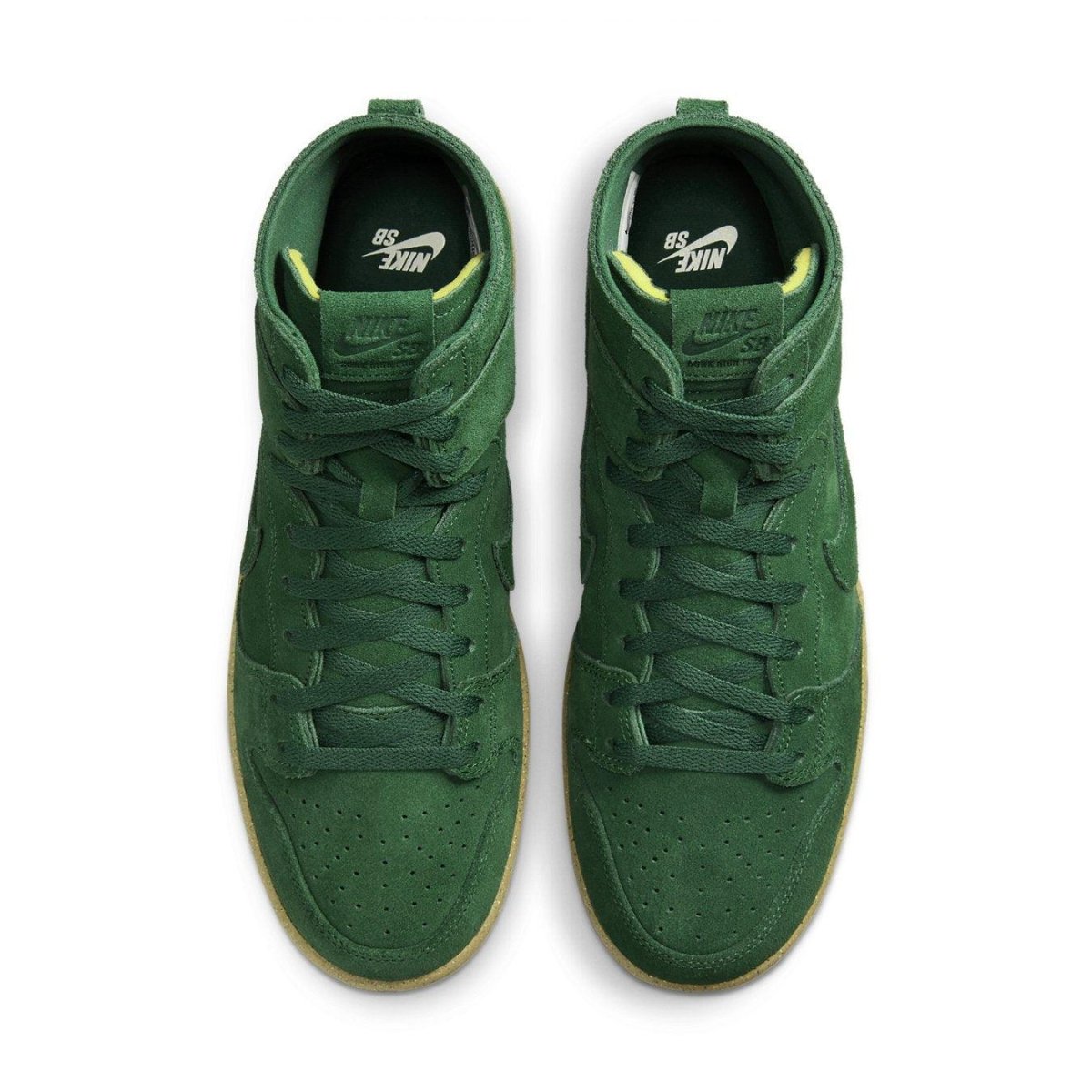 Nike SB Dunk High Decon in Gorge Green, featuring suede upper and high-top design for maximum style and comfort.