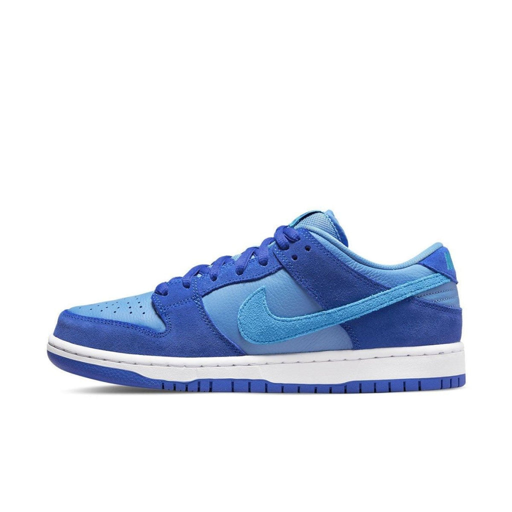 Nike SB Dunk Low Blue Raspberry in blue and light blue suede and leather, featuring a classic low-top design.