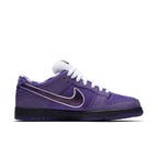 Nike SB Dunk Low Concepts Purple Lobster in vibrant purple colorway with white laces and black sole.
