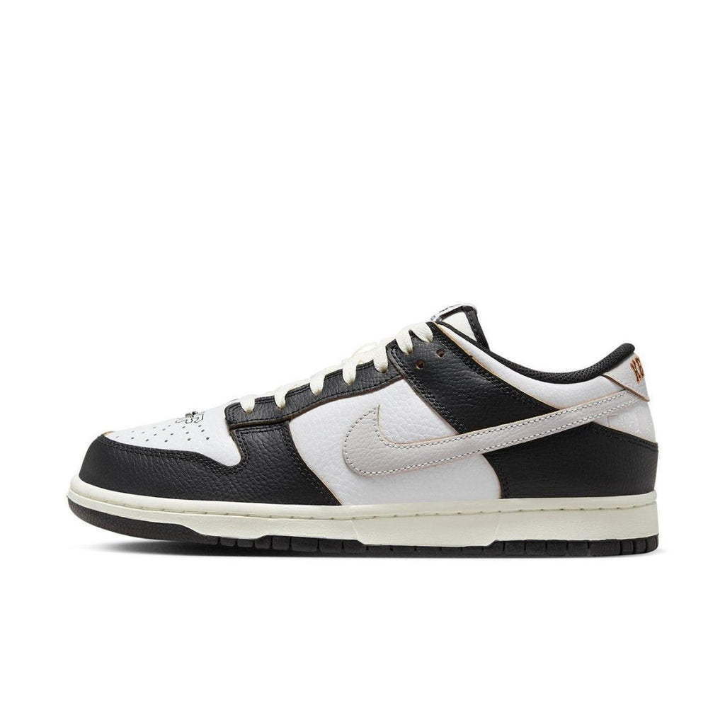 Nike SB Dunk Low HUF San Francisco sneaker showcasing a black and white colorway, inspired by SF Giants.