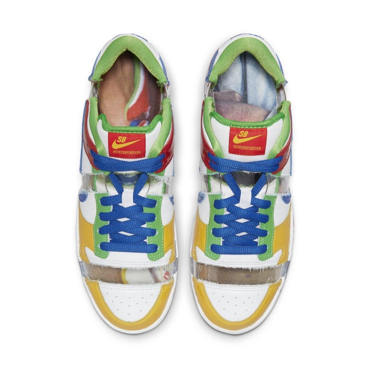 Nike SB Dunk Low Sandy Bodecker featuring vibrant colors and unique design inspired by Charity Dunk 2003.