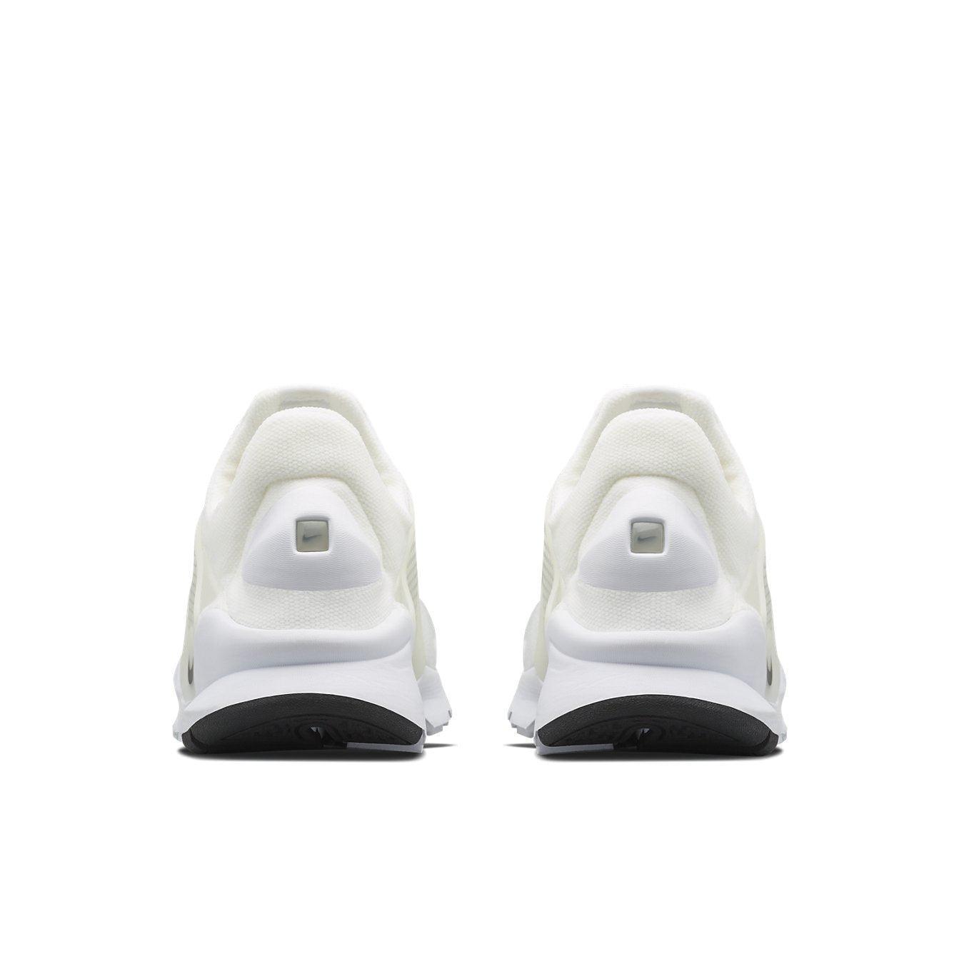 Rear view of Nike Sock Dart Independence Day sneakers featuring a white mesh upper and sleek design.