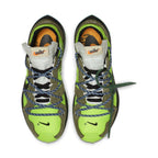 Nike Off-White x Wmns Air Zoom Terra Kiger 5 'Electric Green' women's sneakers with unique laces and retro design.