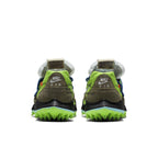 Nike Zoom Terra Kiger 5 Off-White Electric Green women's shoes rear view with vibrant green detailing.