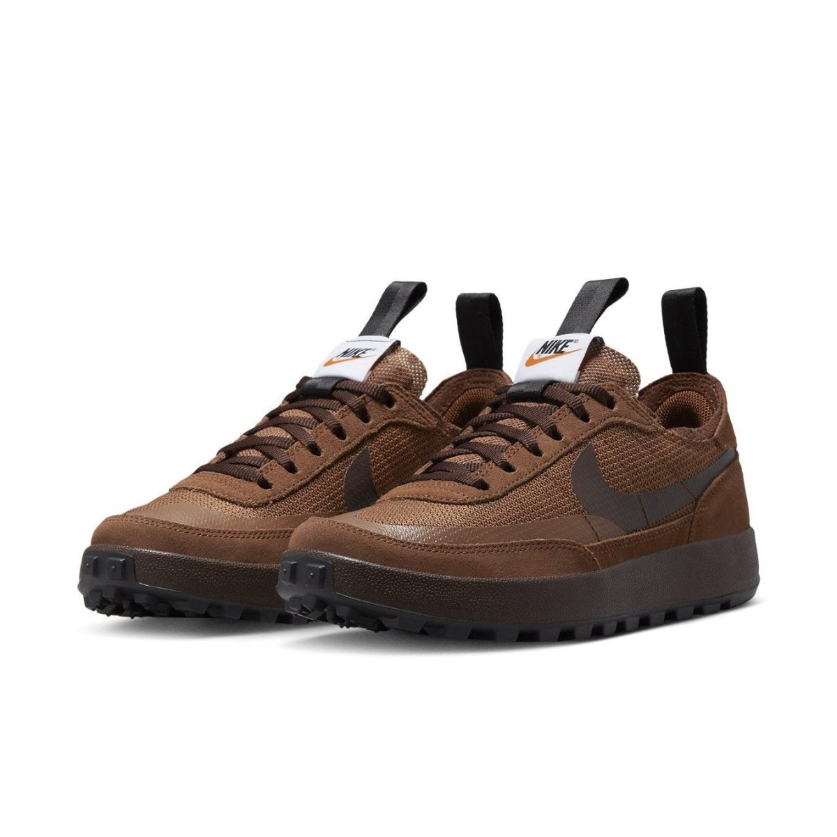 NikeCraft General Purpose Shoe Tom Sachs in Field Brown, featuring mesh and suede design, perfect for versatile styling.